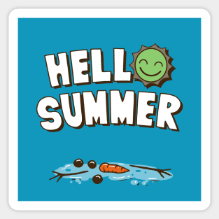 Hello Summer Funny Summer Sun Frozen Snowman Outdoors Cartoon Sticker